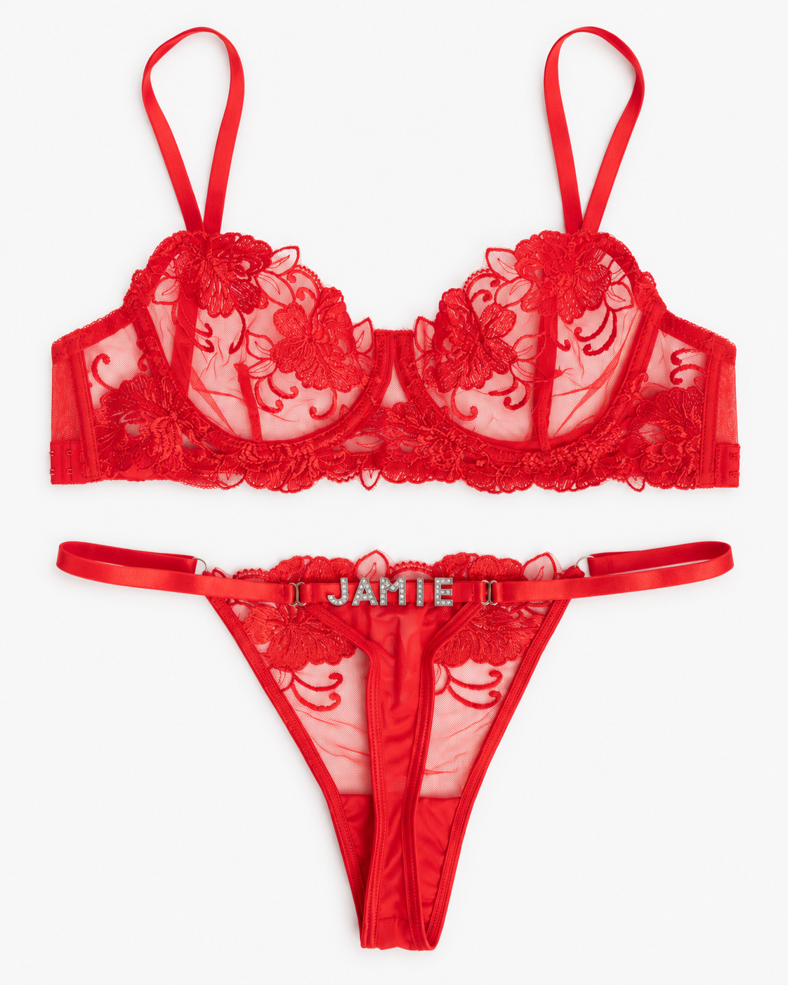 Lure Personalised Lingerie set — Red · colour view