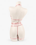 Blush Lace Harness Set — Pink · fit and detail view