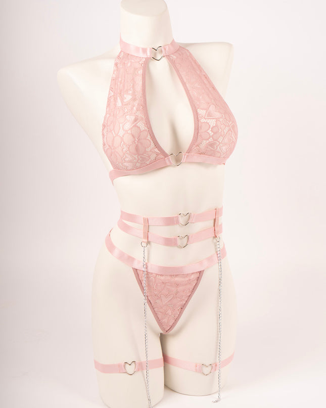 Blush Lace Harness Set