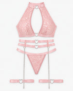 Blush Lace Harness Set — Pink · colour view