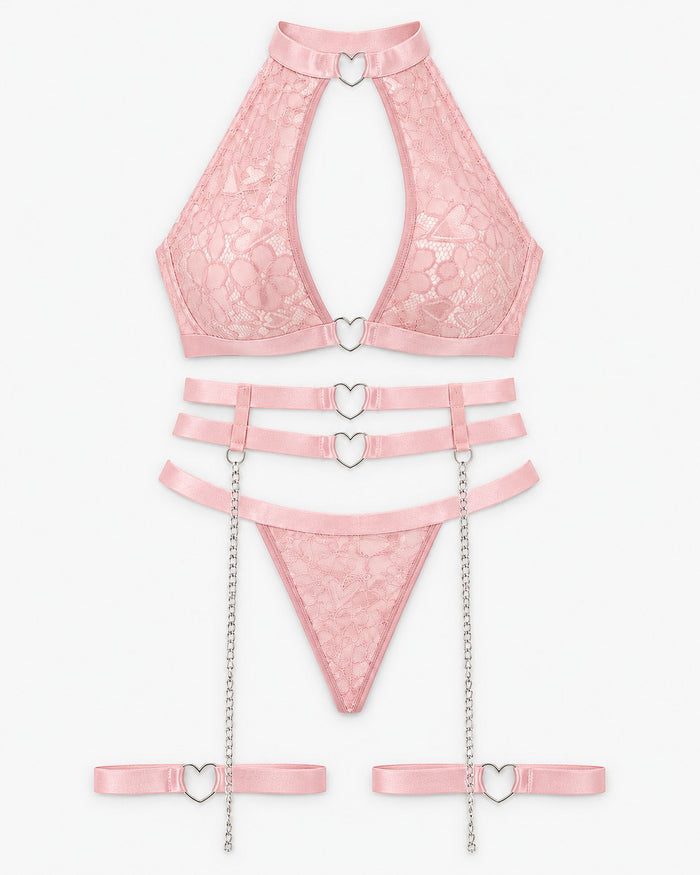 Blush Lace Harness Set