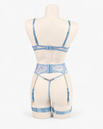 Celeste Lace Lingerie Set — Blue · fit and detail view