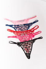 Custom Rhinestone Heart Lace Thong — All colours · colour collection