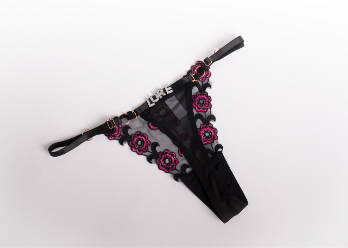 Personalised Thong Floral Edition — Black · colour view