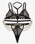 Black diamanté Harness Set - Custom — Black · colour view