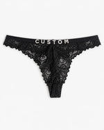 Luxe Lace Personalised Thong — Black · colour view