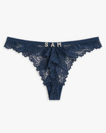 Luxe Lace Personalised Thong — Blue · colour view