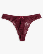 Luxe Lace Personalised Thong — Brown · colour view